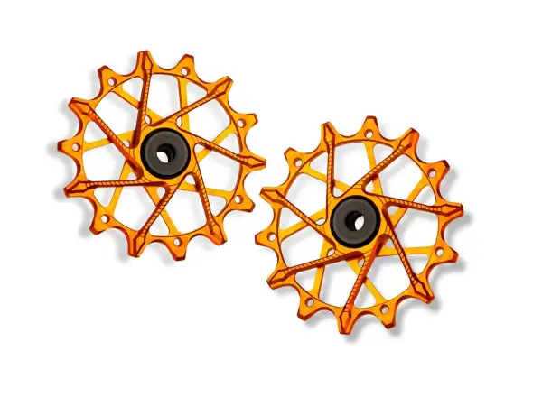 Garbaruk derailleur pulleys for Shimano 12 spd. 14 +14T Orange