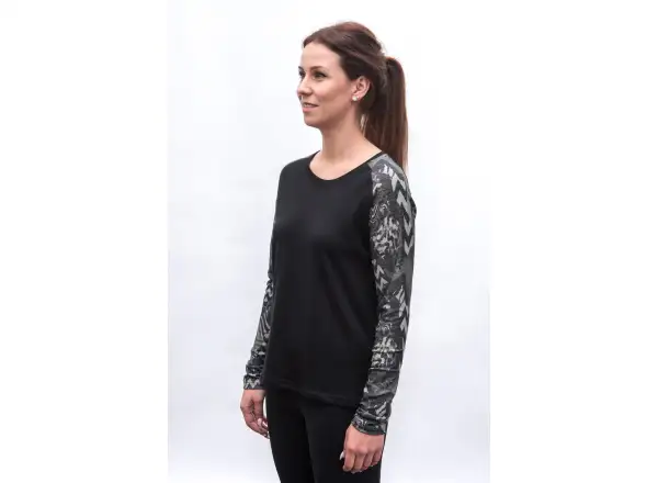 Sensor Merino Blend Impress women's long sleeve shirt black/zebra