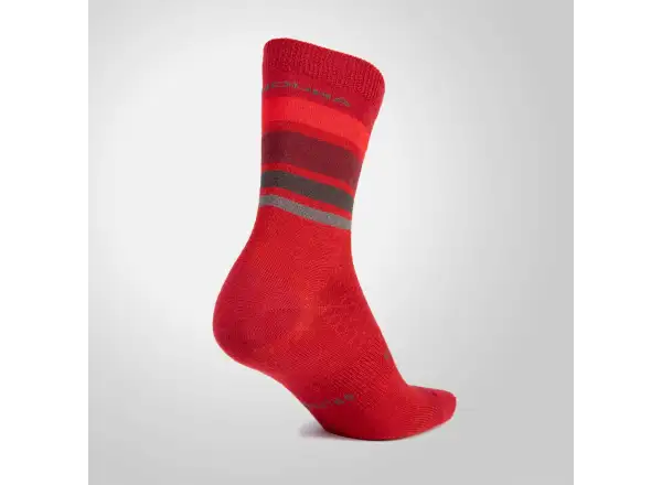Endura Merino Stripe socks Red
