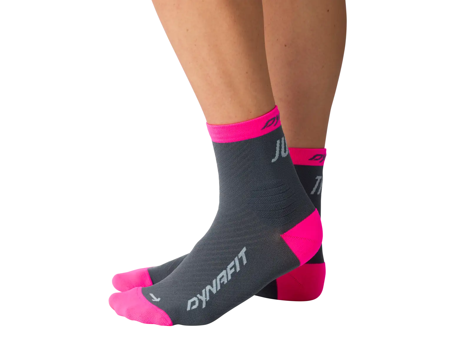 Dynafit Trail Mid running socks Cinder/Pink Glo