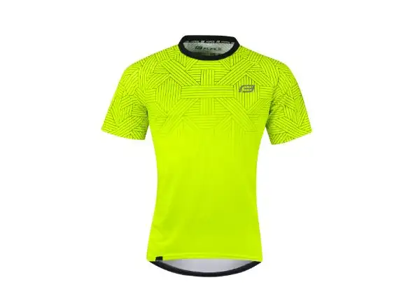 Force City men's jersey short sleeve fluo/black