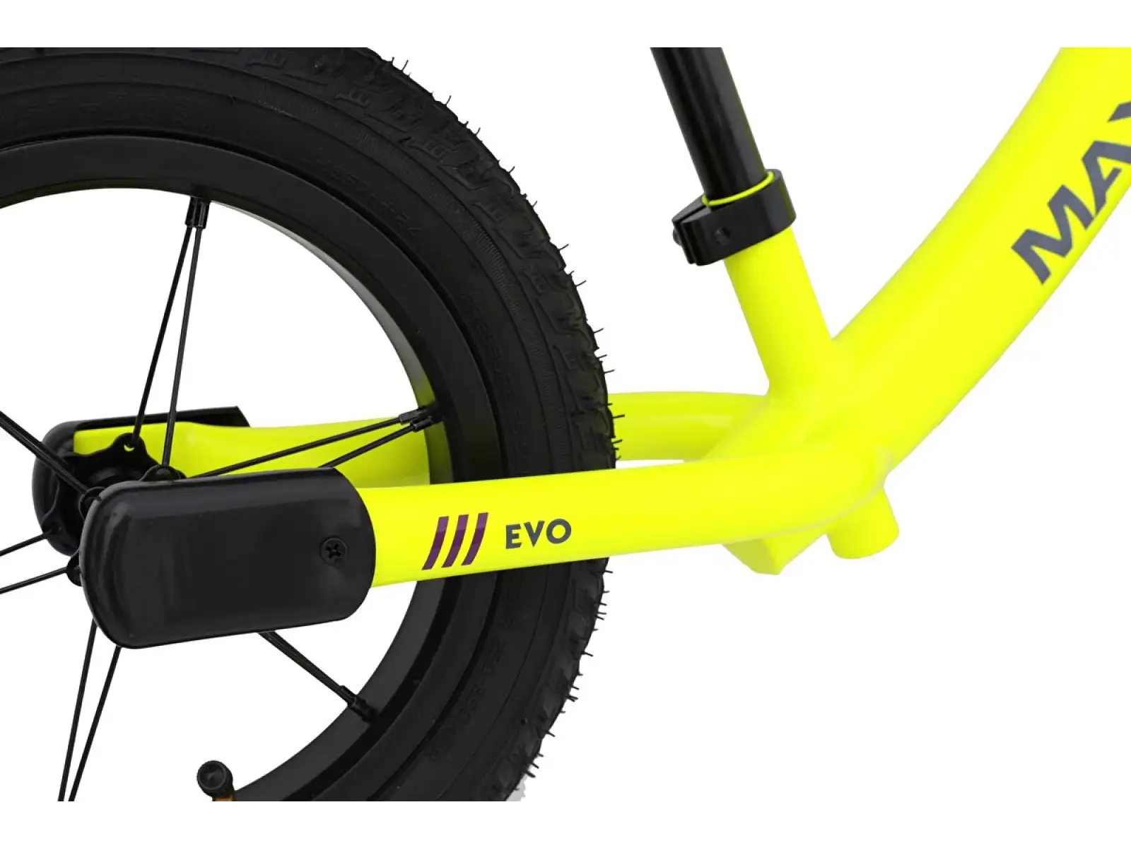 balance bike MAXÍK Evo Lite fluorescent yellow/purple