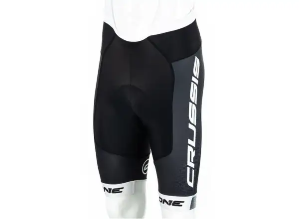 Crussis One men's shorts with braces and padding black/white