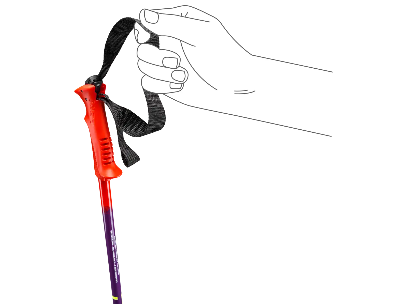 Leki Racing Kids kids downhill poles Bright red-violet-neonyellow