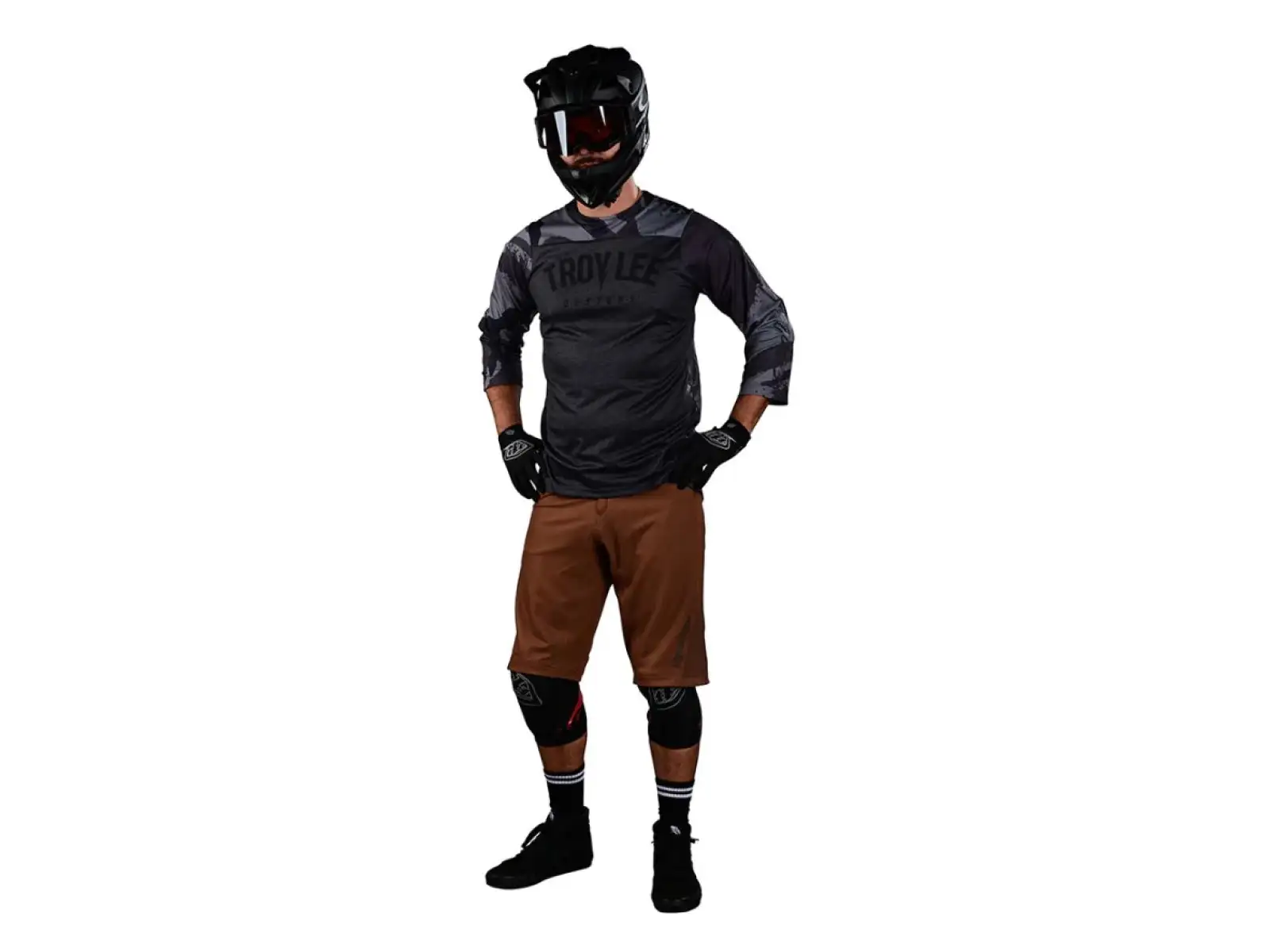 Troy Lee Designs Ruckus Men's 3/4 Sleeve Camber Camo Jersey, black heather