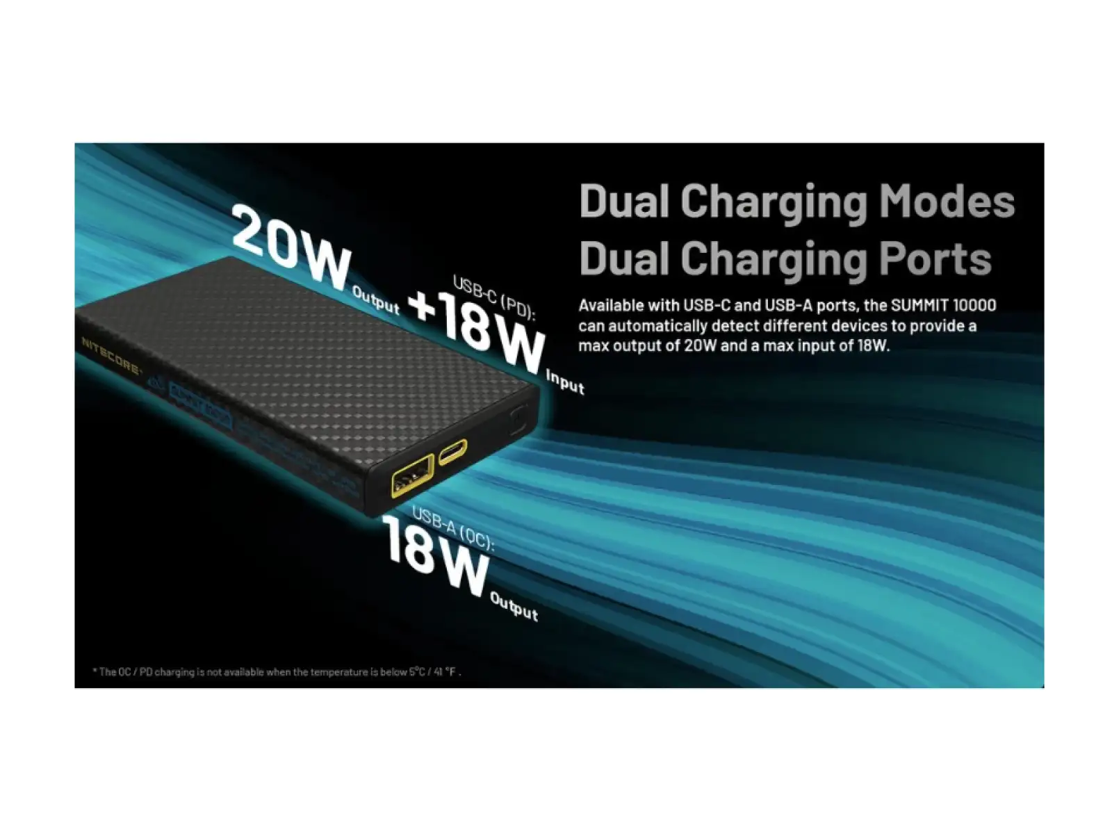 Nitecore High-performance Power Bank for Freezing Temperatures SUMMIT 10000, USB-C, up to 3A Output, 10000 mAh