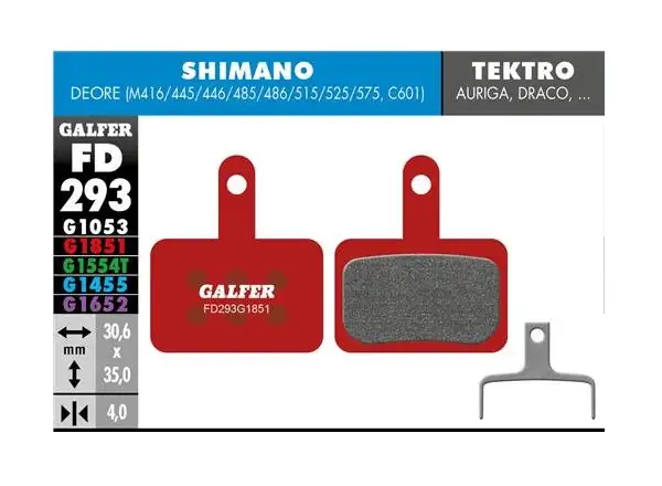 Galfer FD293 Advanced G1851 brake pads for Shimano/Tektro/TRP