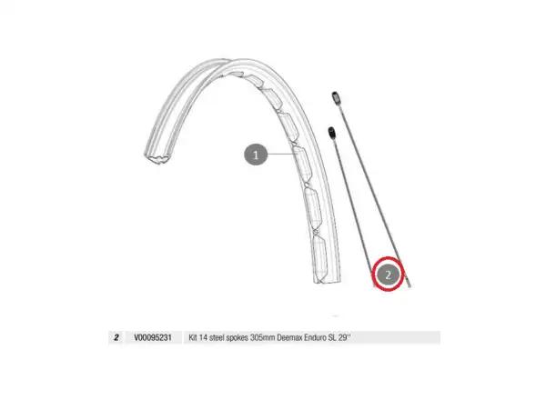 Mavic kit 14 Deemax end SL 29" 305 MM