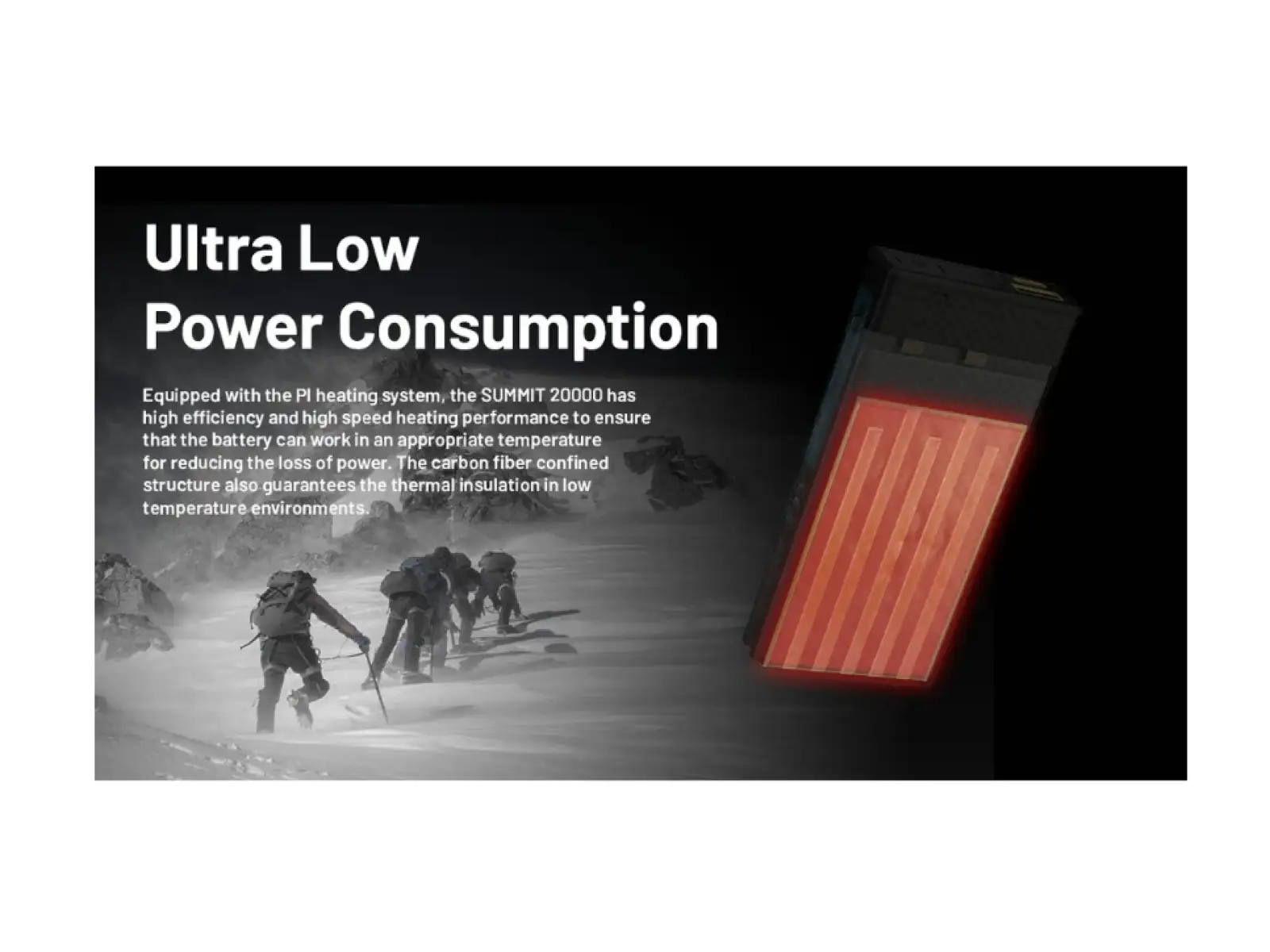 Nitecore high-performance Power Bank for freezing temperatures SUMMIT 20000, USB-C, up to 3A output, 20000 mAh