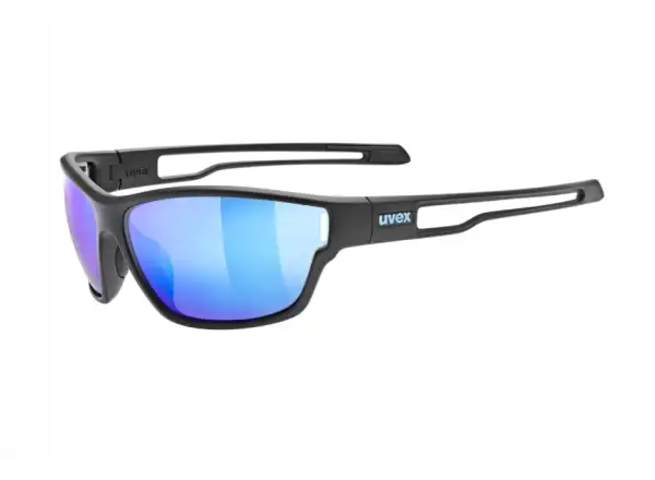 Uvex Sportstyle 806 glasses Black Matt/Mirror Blue