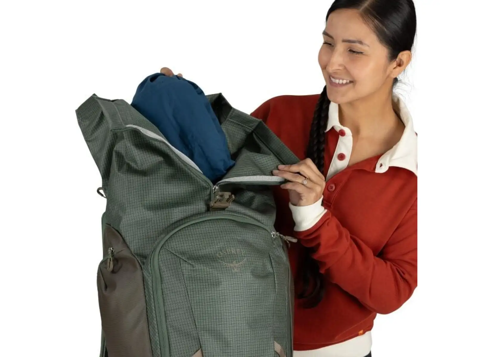 In stock New Osprey Transporter Roll Top backpack Pine Leaf