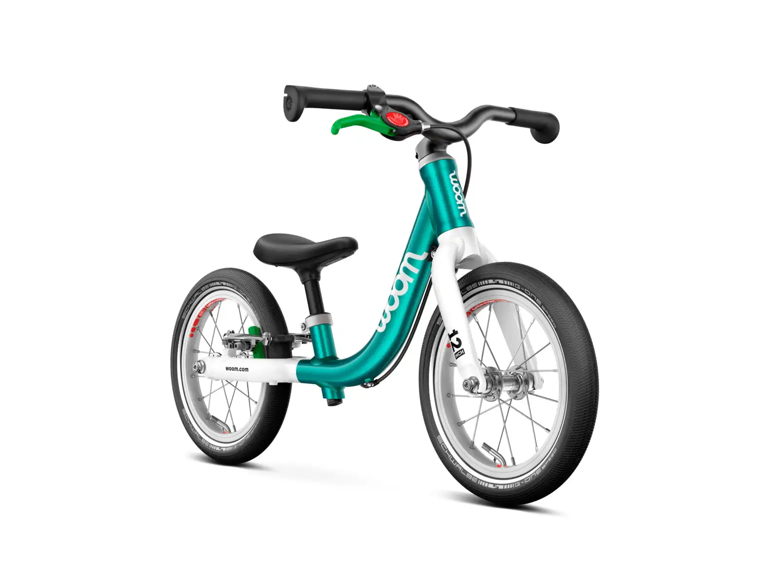 Woom GO 1 children's balance bike 12" Metallic Turquoise