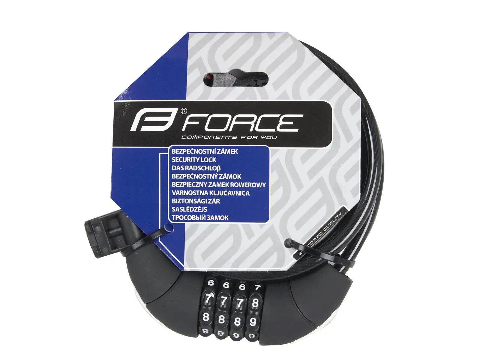 FORCE lock spiral 85cm/10mm 4code+holder