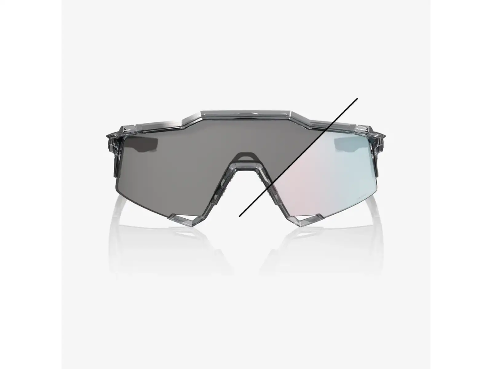 100% Speedcraft sunglasses Polished Translucent Grey/Rose Gold Mirror Photochromic