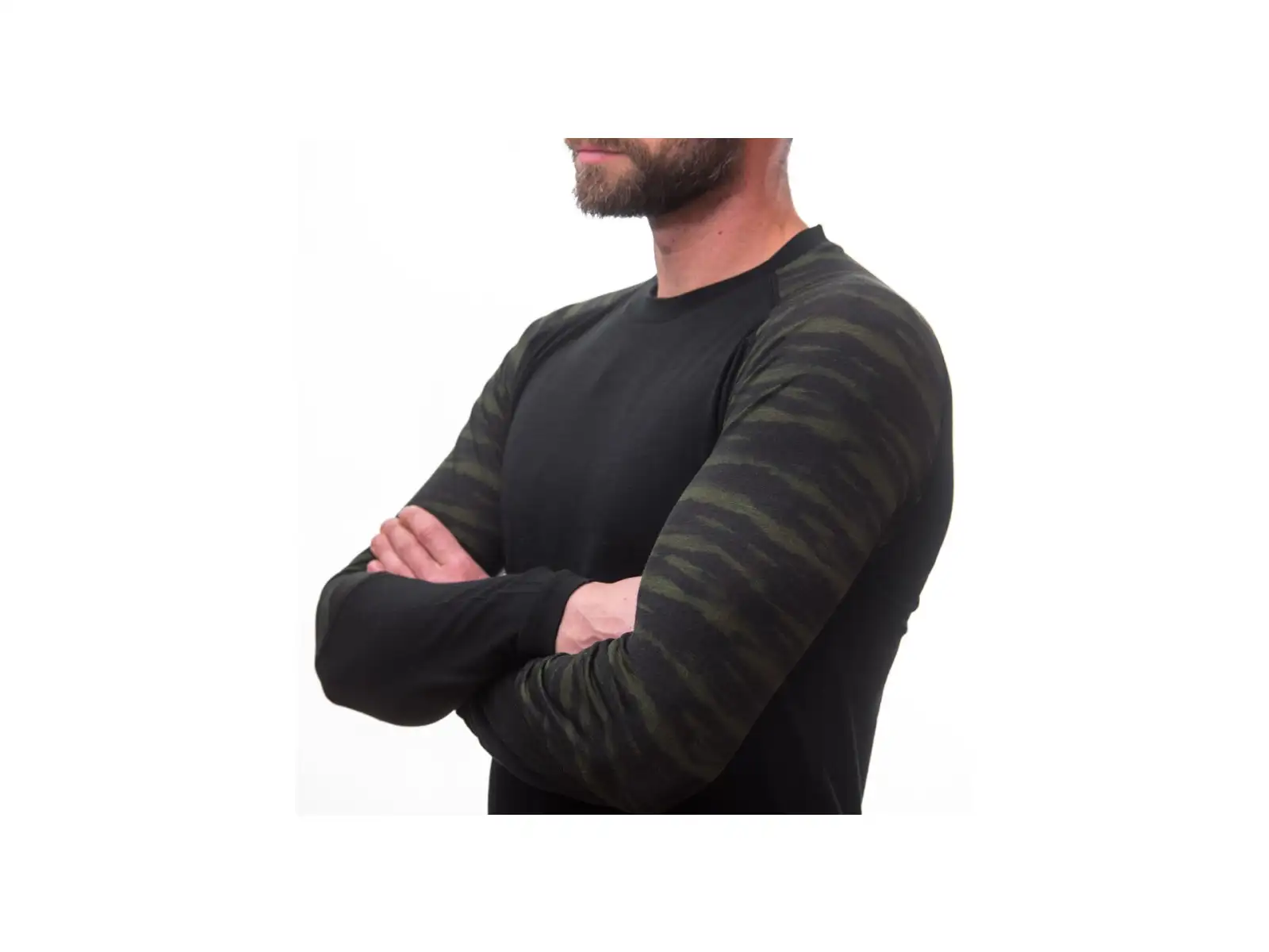 Sensor Merino Impress men's shirt long sleeve black/Batik