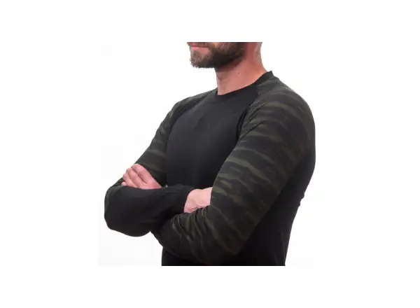 Sensor Merino Impress men's shirt long sleeve black/Batik