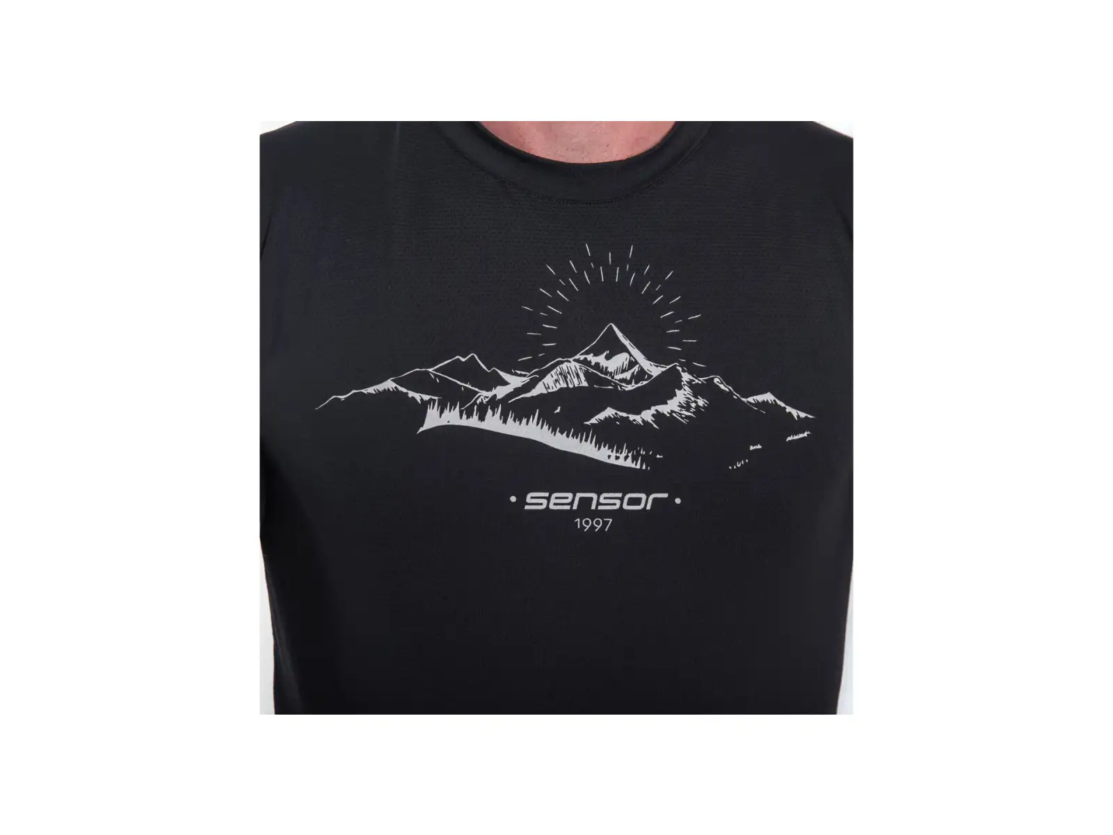 Sensor Coolmax Tech Mountains men's T-shirt short sleeve black