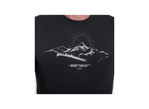 Sensor Coolmax Tech Mountains men's T-shirt short sleeve black
