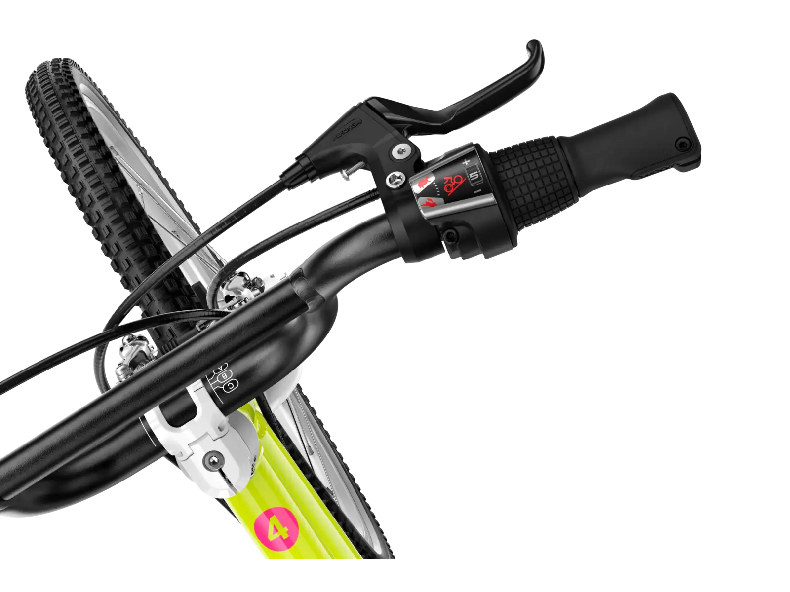Woom GO 4 kids bike neon lime