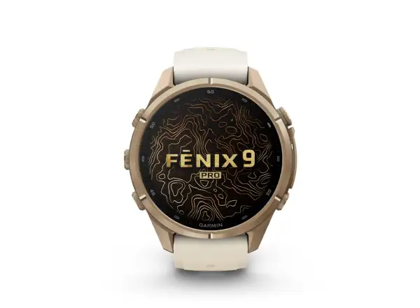 Garmin fenix 9 Pro inReach 43 mm smart watch Autumn gold titanium/Cream/french gray