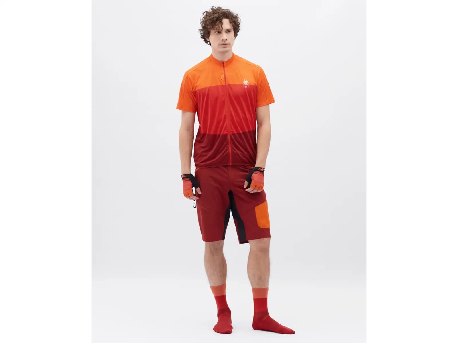 Silvini Rango Pro men's shorts Merlot/Orange