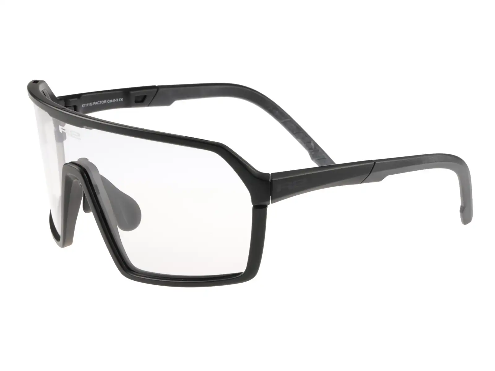 R2 Factor cycling glasses glossy black/photochromic lenses