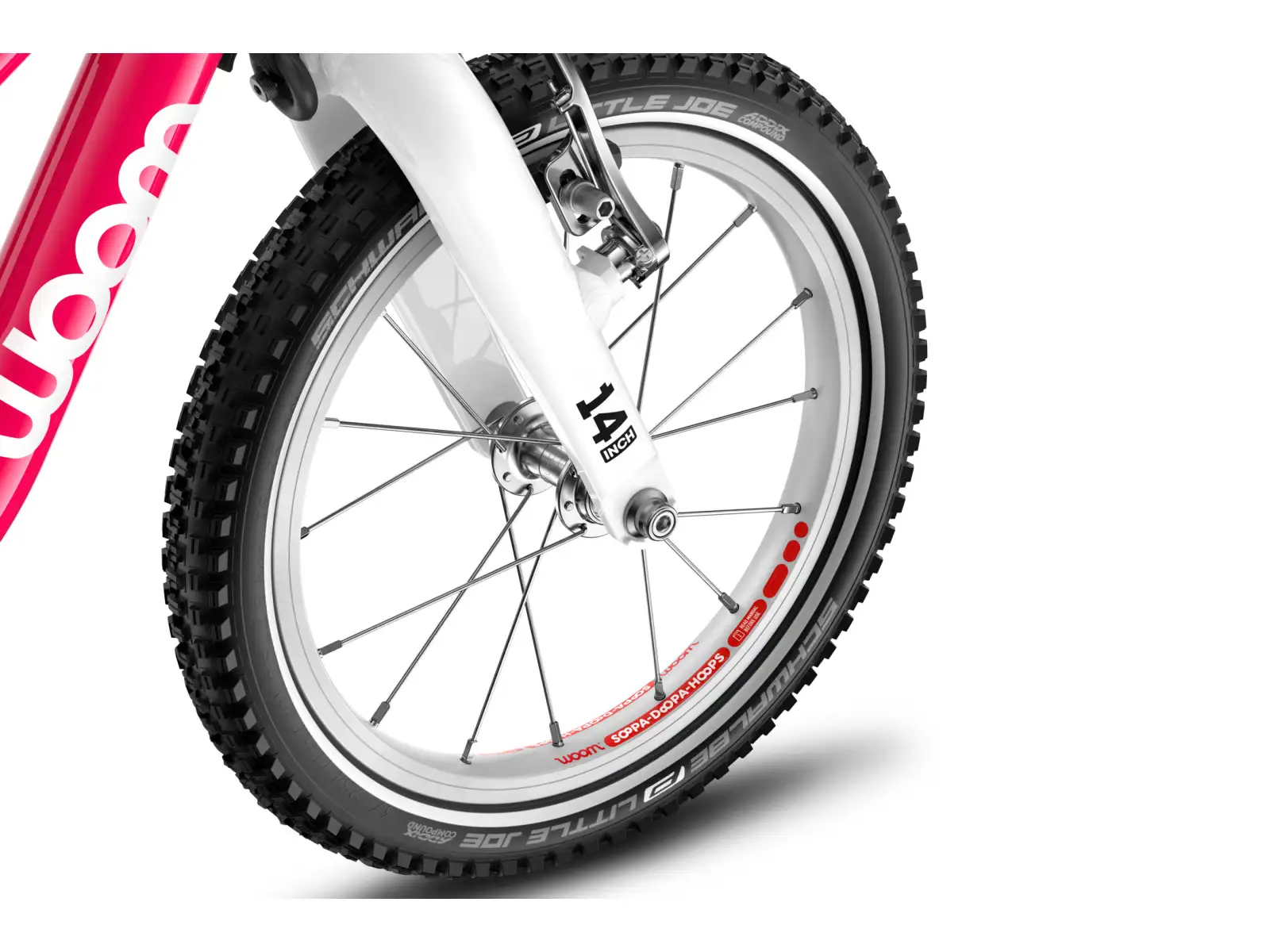 Woom GO 1 Plus children's balance bike 14" Hot Pink