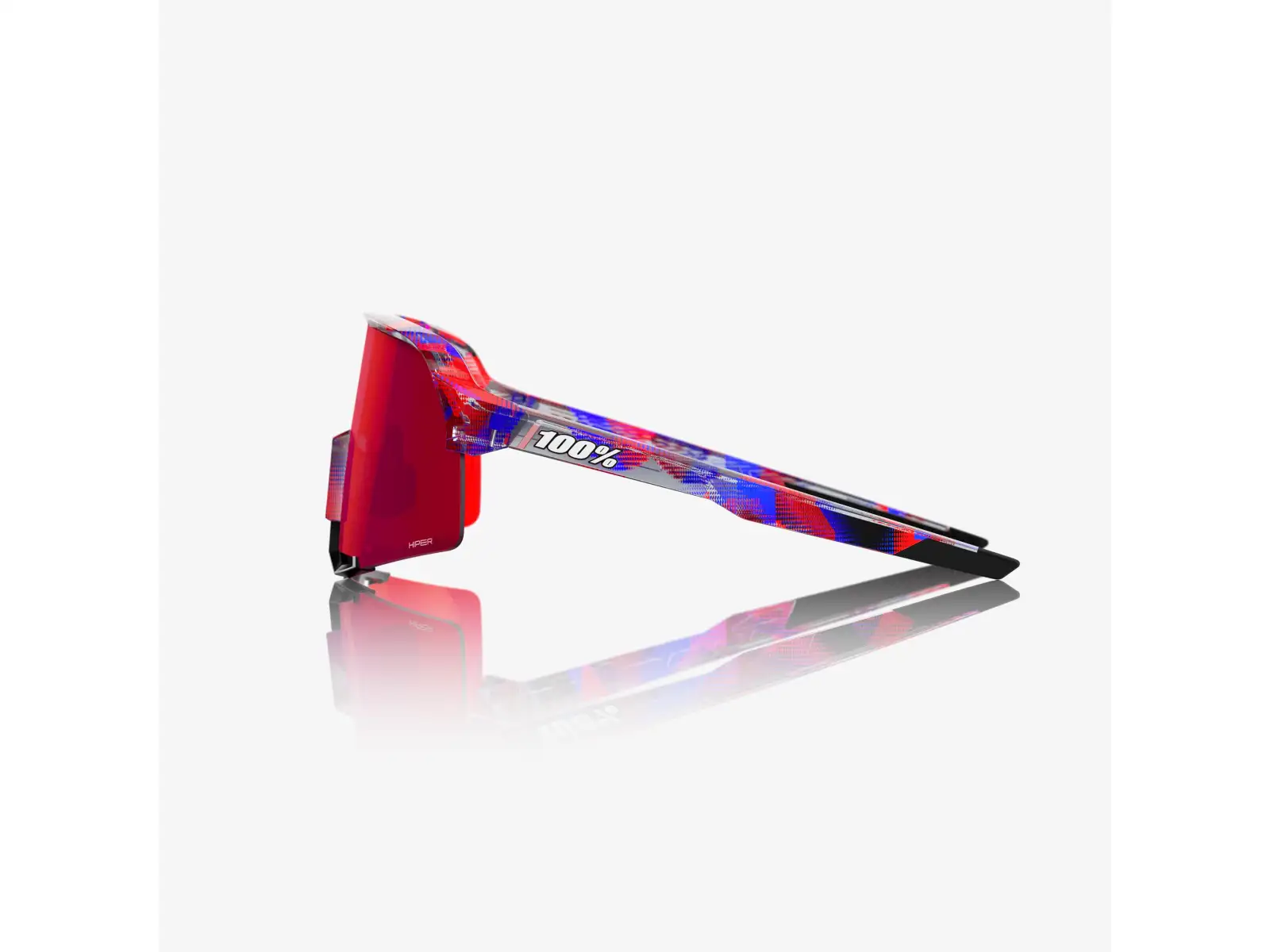 100% S3 glasses FDJ Gloss Translucent Red/Blue/HiPER Fire Red Mirror Lens