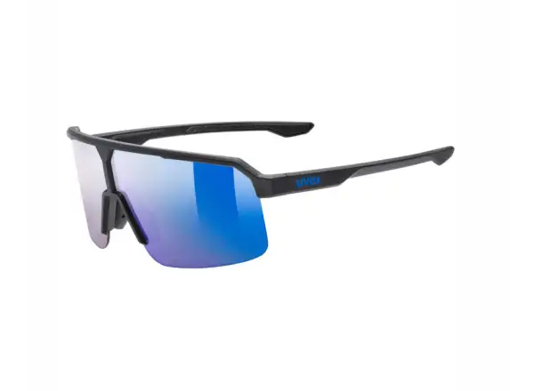 Uvex Ramp cycling glasses Black matt/Mirror Blue