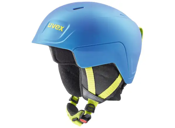 Uvex Manic Pro children's ski helmet blue/lime mat