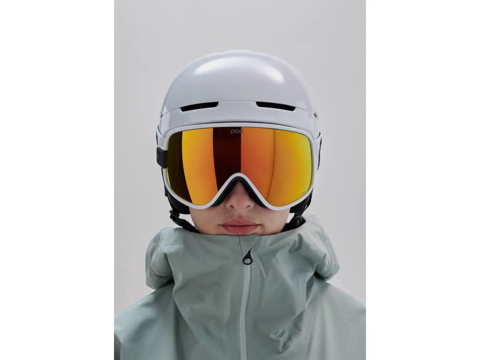 POC Vitrea Mid ski goggles Hydrogen White/Partly Sunny Orange