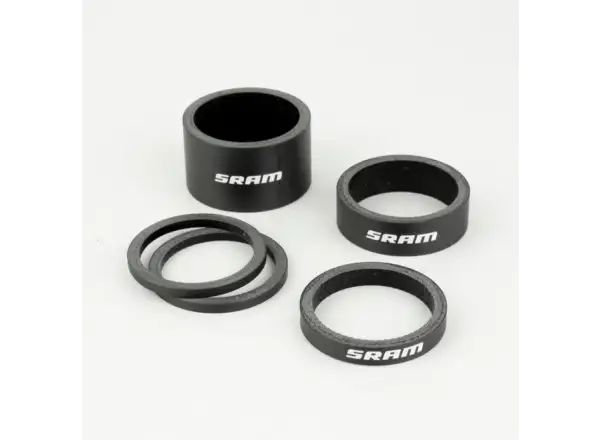 Sram headset spacers kit glossy white with SRAM logo