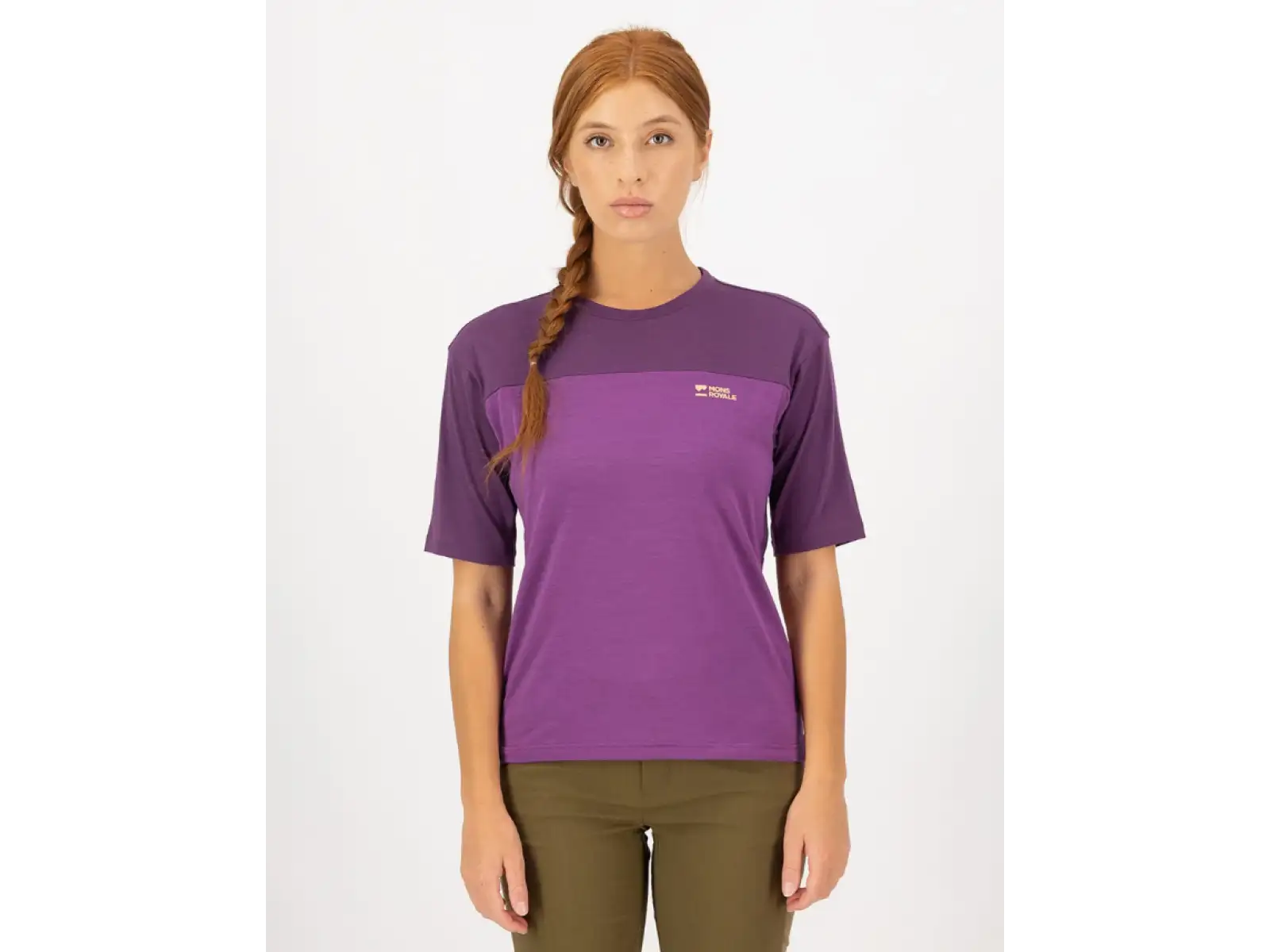 Mons Royale Diversion Merino women's jersey short sleeve Ultraviolet/Boysenberry
