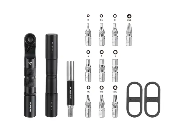 Topeak Ratchet'n Roll Elite tool set with ratchet 15 functions black