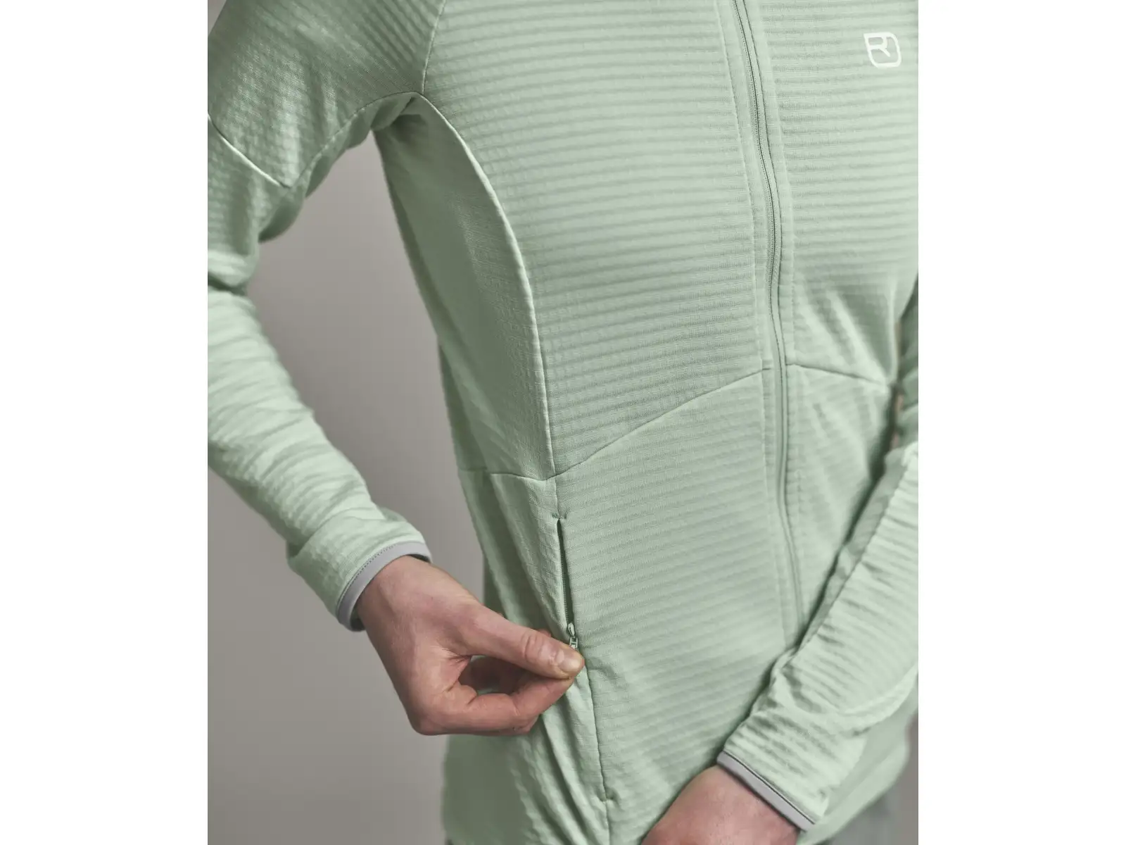 Ortovox Fleece Light Grid Hoody women's sweatshirt Green Acid