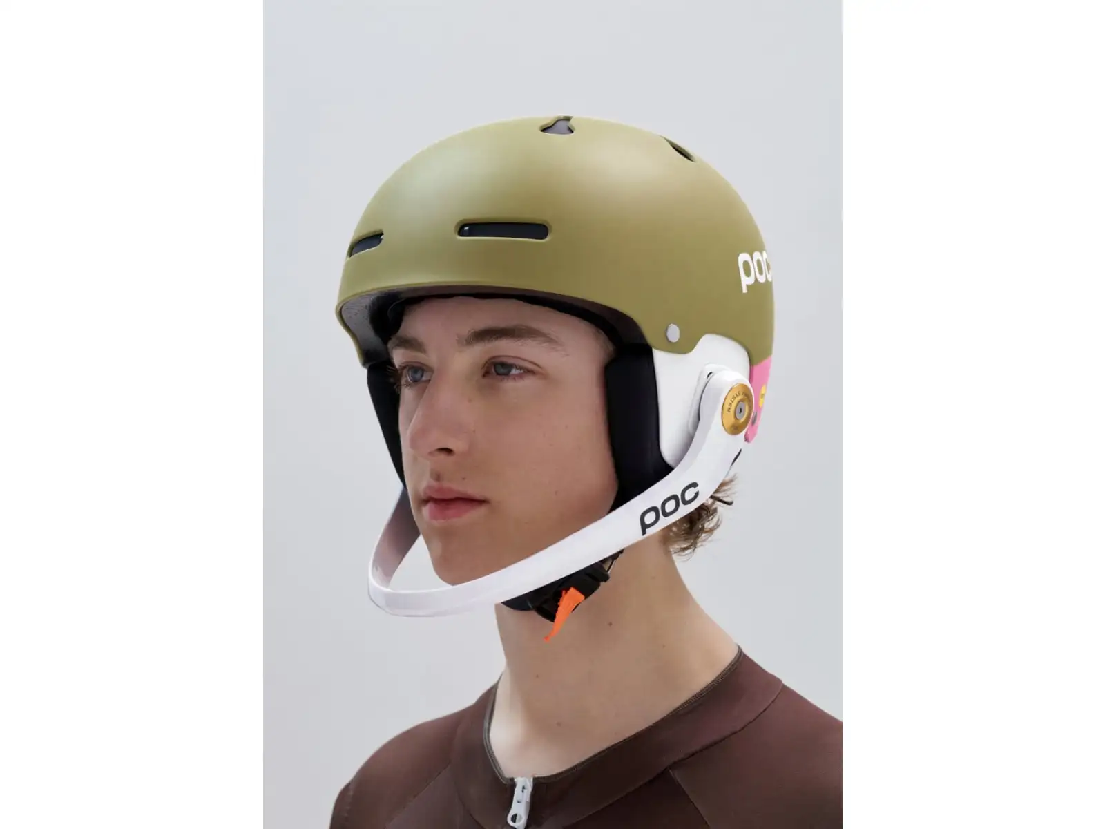 POC Artic SL MIPS ski helmet Olivine Green Matt/Thulite Pink Matt