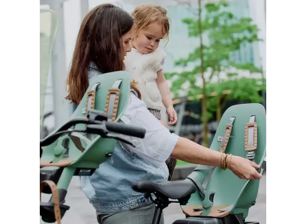 Urban Iki Ta-ke rear bike seat for MIK carriers Icho Green/Kurumi Brown