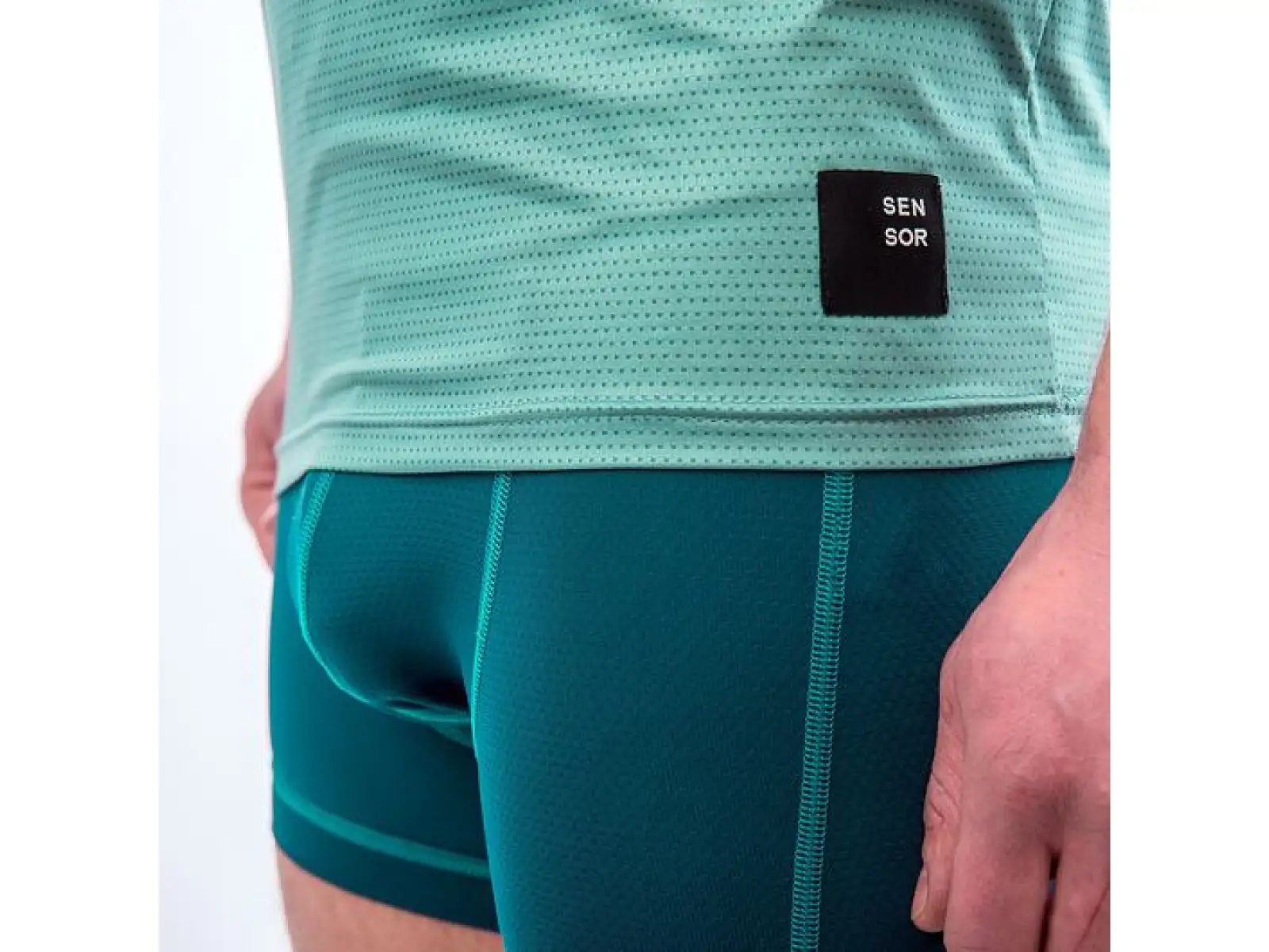 Sensor Coolmax Impress men's shirt short sleeve Mint/Trees