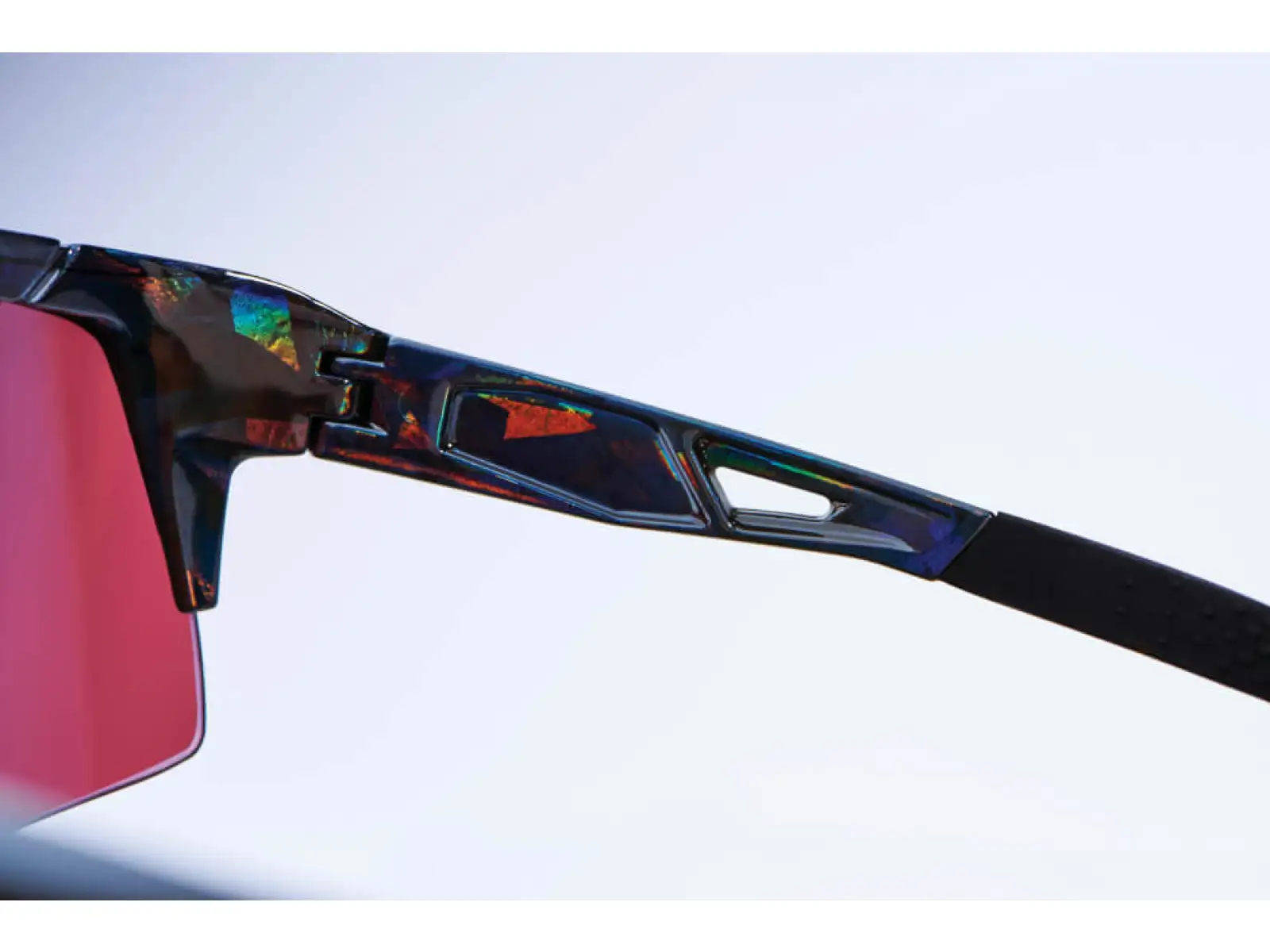 100% SPEEDCRAFT Cycling Glasses Black Holographic/Hiper blue Multilayer Mirror Lens