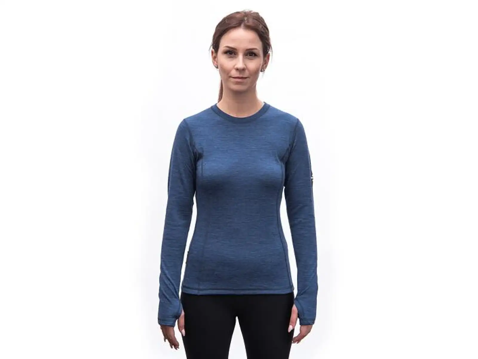 Sensor Merino Bold women's long sleeve shirt Cool Blue