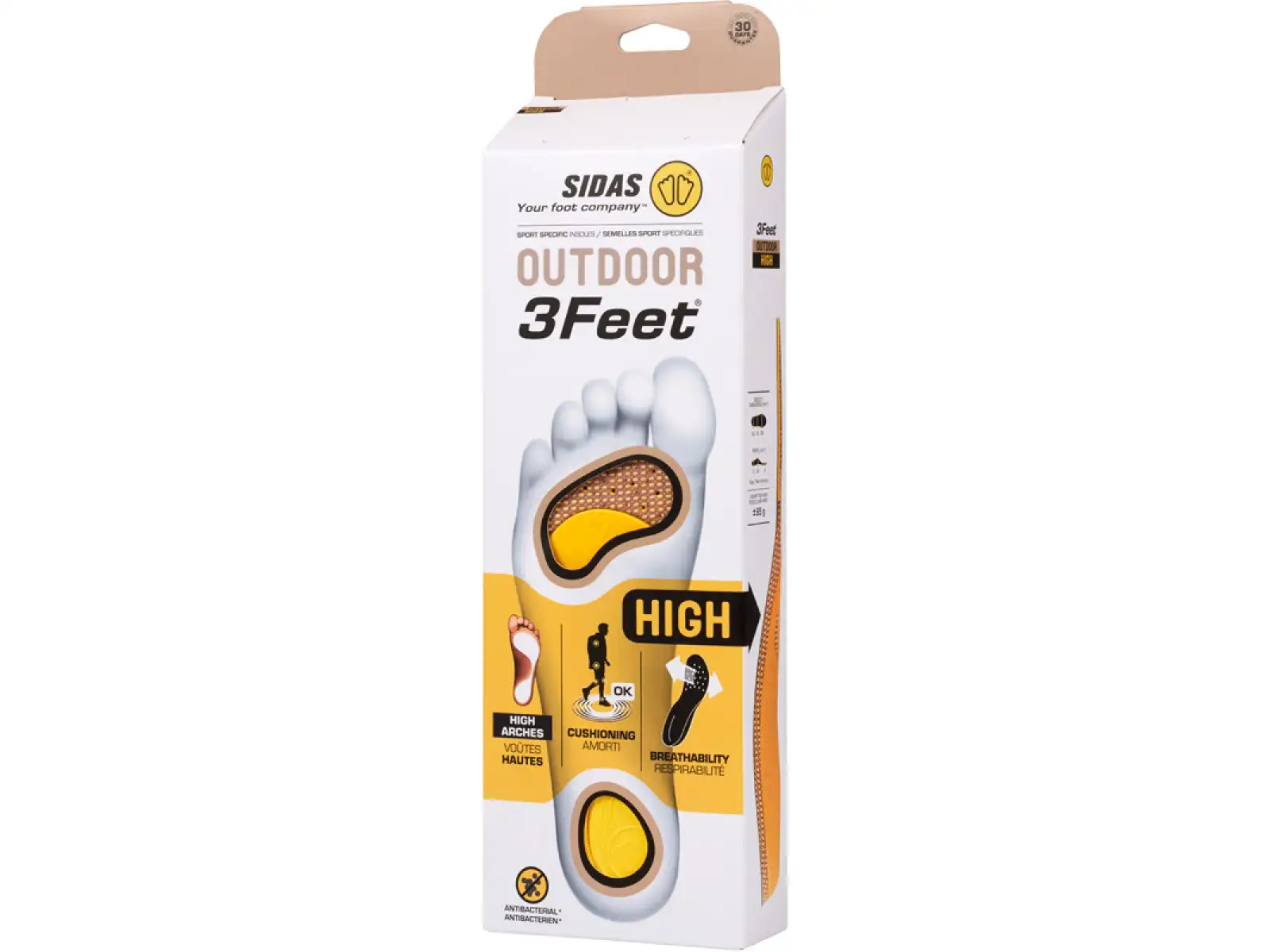 Sidas 3Feet Outdoor High insoles high arch 1 pair