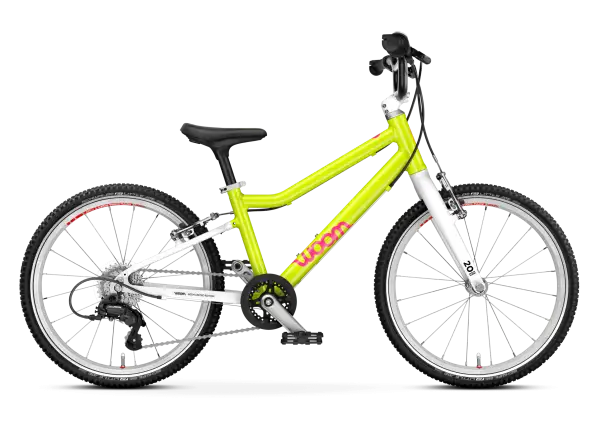 Woom GO 4 kids bike neon lime