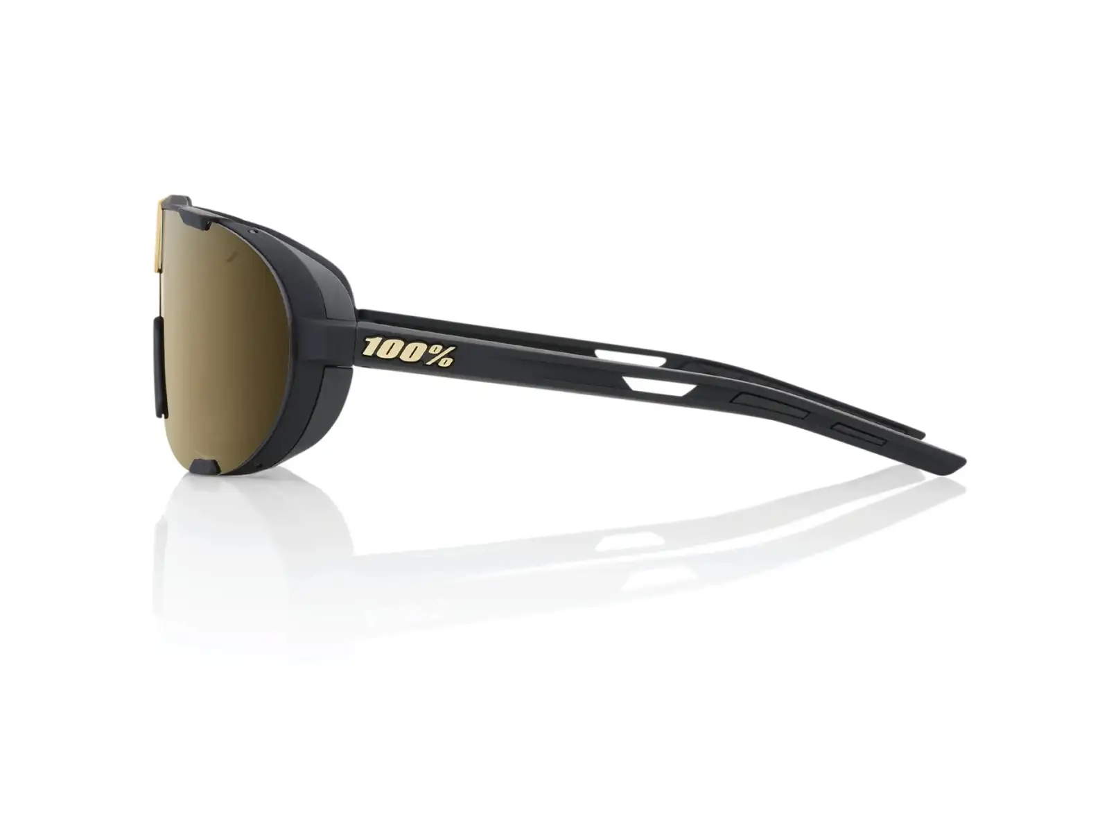 100% Westcraft Cycling Glasses Soft Tact Black/Soft Gold Mirror Lens