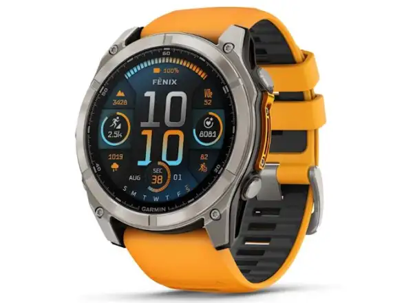 Garmin fenix 8 - 51 mm AMOLED Sapphire smart watch Titanium Orange/Graphite