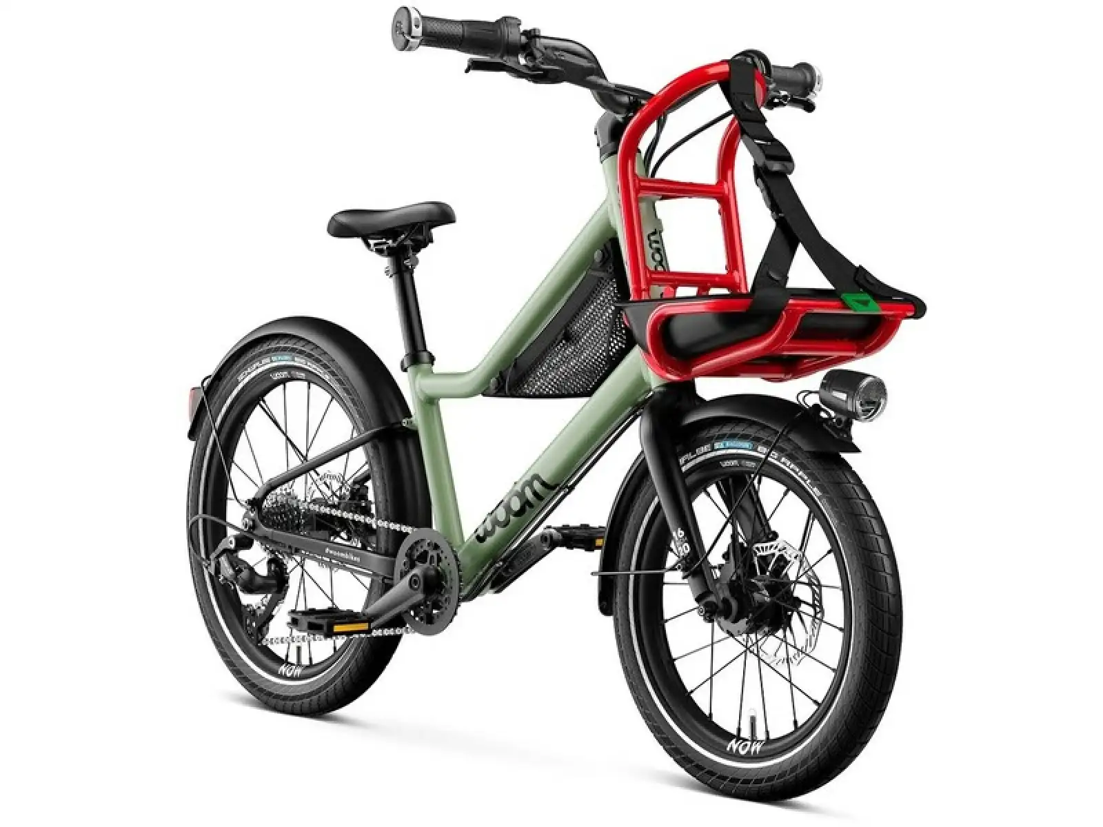 Woom 4 NOW children's bicycle 16" Moss Green/Formular Red