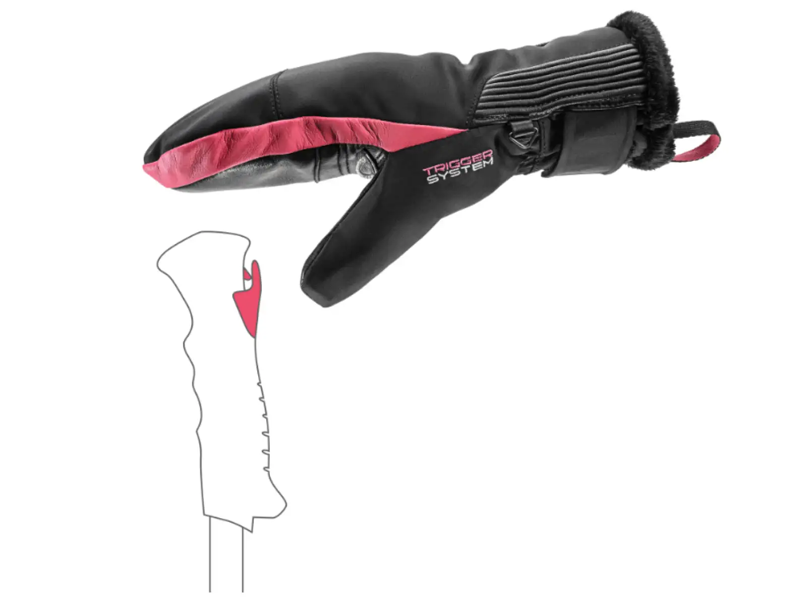 Leki Vallarta 3D Women Mitt Black-Rose