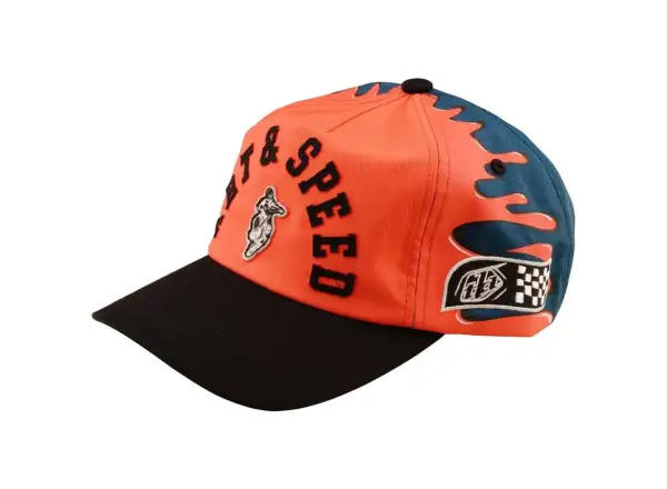 Troy Lee Designs Unstructured Curved Finish Line cap Coral/Blue