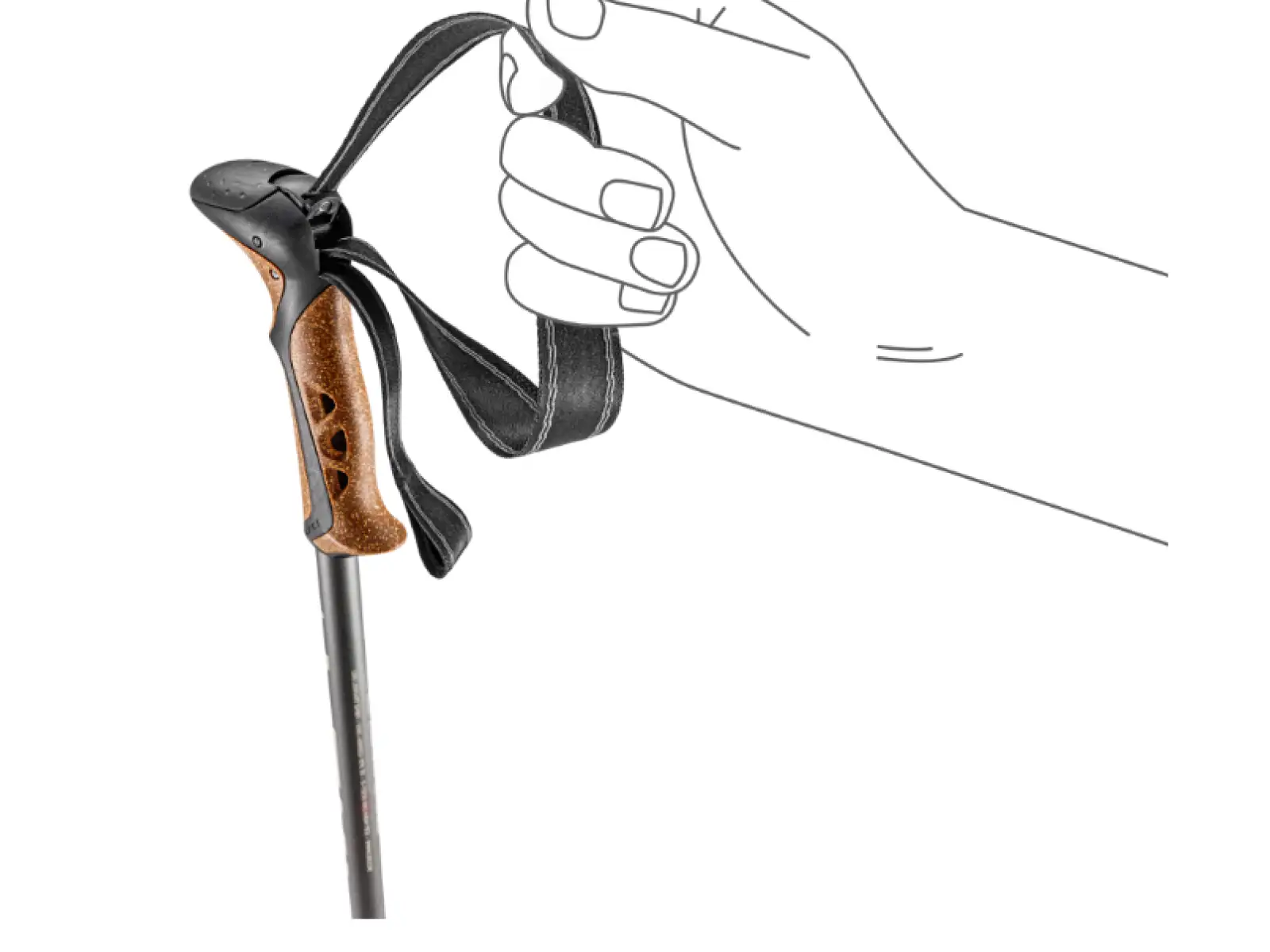 Khumbu Lite trekking poles black-pale clay light-dark anthracite