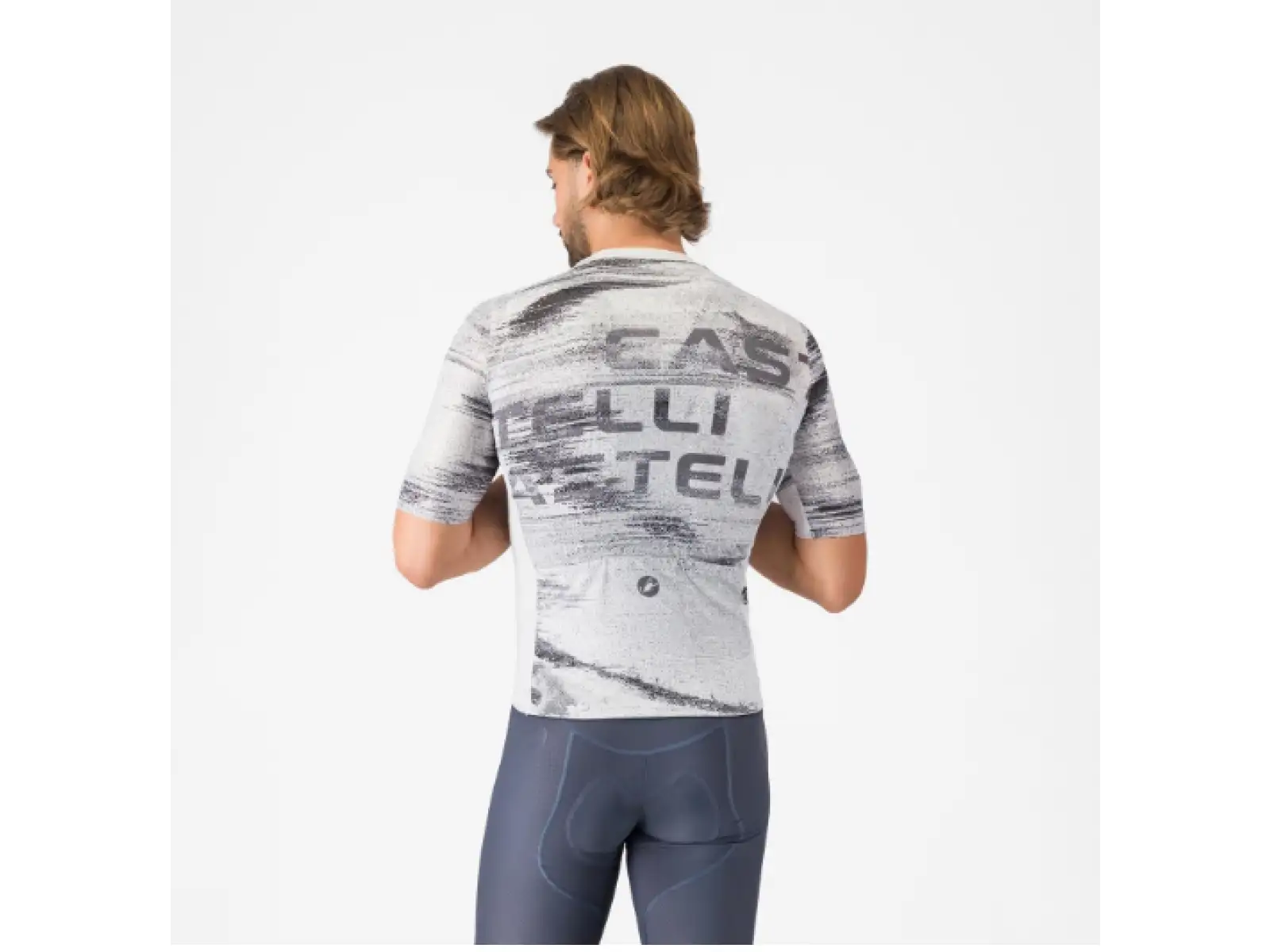 Castelli Stratus Logo men's jersey short sleeve White/Smoky Gray
