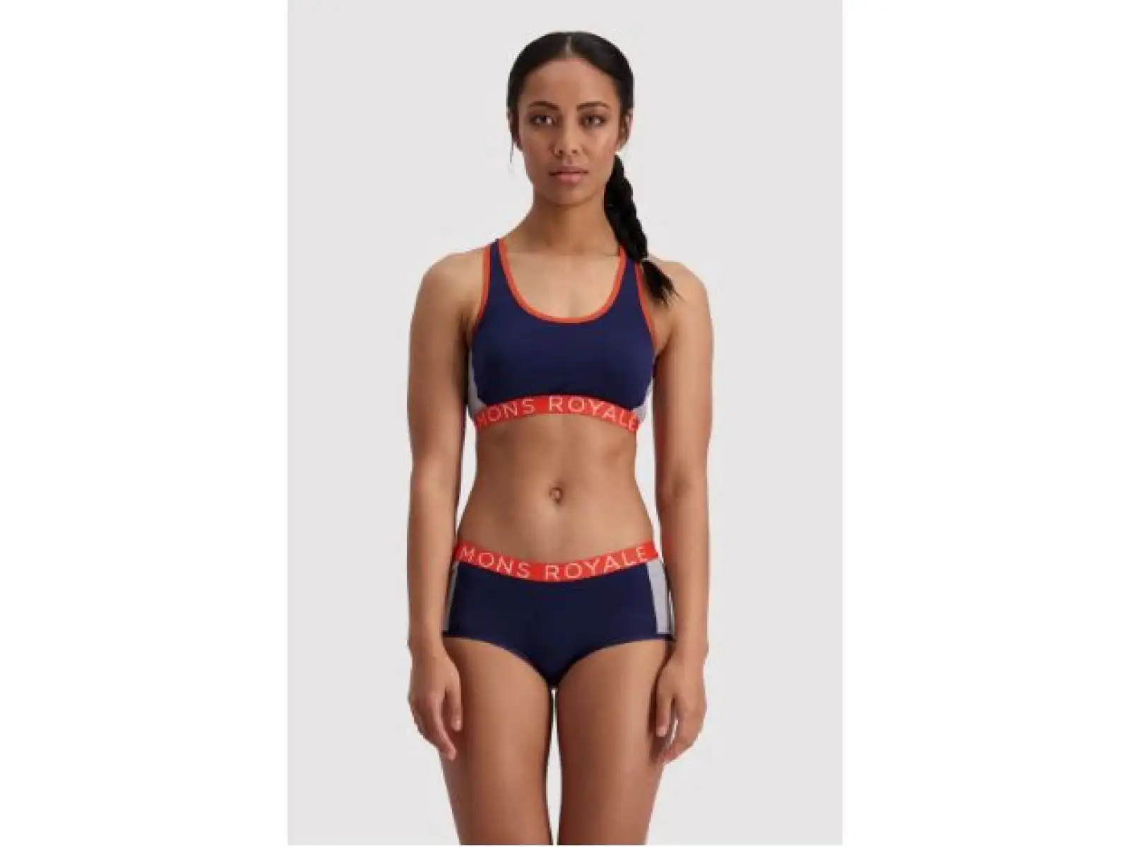 Mons Royale Sierra Sports bra Navy/Orange Smash